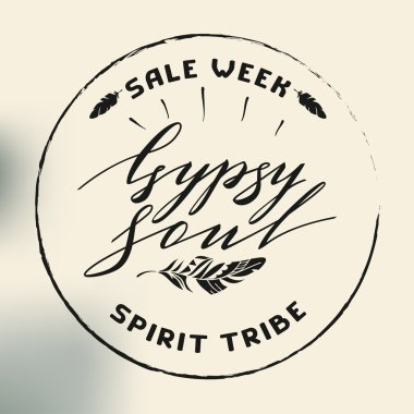 Vektör yazı Boho tarzı. Hat kelimeler