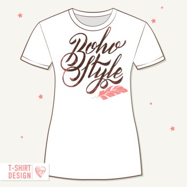 Vektör şablon T-Shirt Boho stili