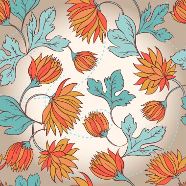 çiçekler ve kelebekler ile sorunsuz bir doku. sonsuz çiçek pa