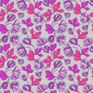 Çiçekli ve kelebekli kusursuz doku. Bitmek bilmeyen çiçek deseni