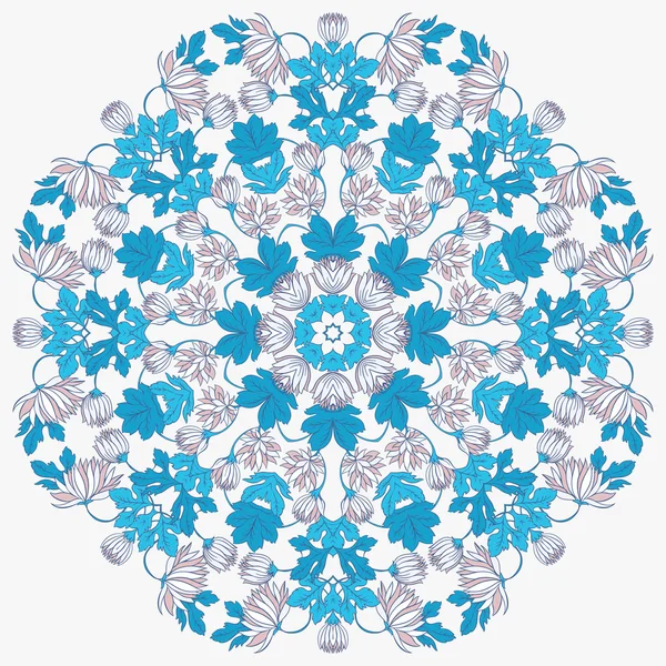 Vector Hermosa Mandala Rosas Fondo. Patte sin costura floral — Archivo Imágenes Vectoriales