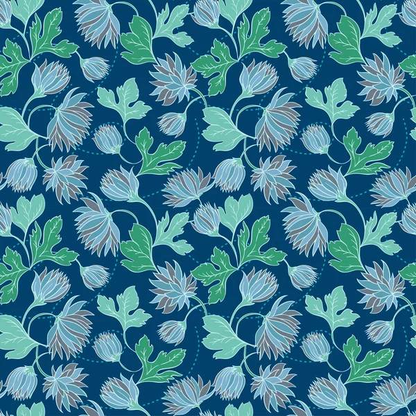 Texture transparente avec des fleurs et des papillons. Motif floral sans fin — Image vectorielle