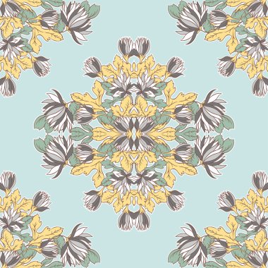 Vektör çiçekli sorunsuz doku. Dekoratif seamless modeli