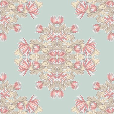 Vektör çiçekli sorunsuz doku. Dekoratif seamless modeli