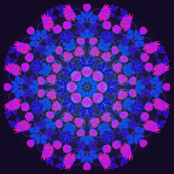 Vecteur Belle Mandala Roses Arrière-plan motif floral avec de nombreux détails — Image vectorielle