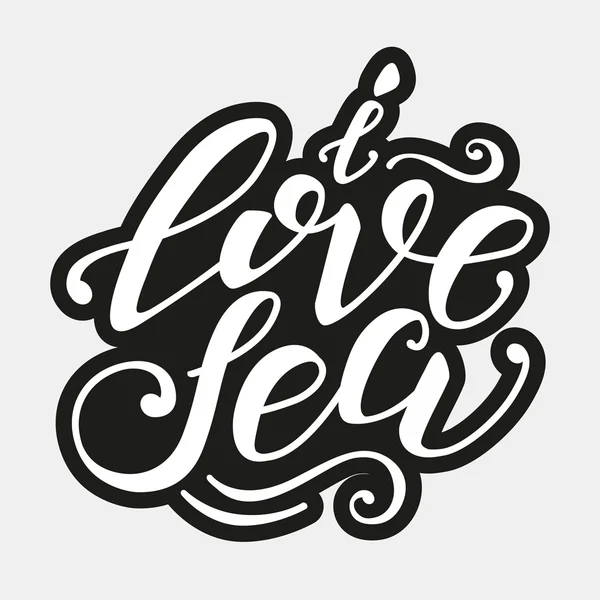 Vector handgetekende letters. Citaat kan ik liefde zee worden gebruikt voor afdrukken met ontwerp affiches, t-shirt en stof, uitnodiging — Stockvector