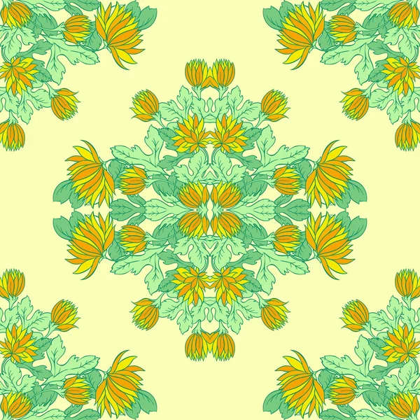Vector naadloze textuur met bloemen. Decoratieve naadloze patroon — Stockvector