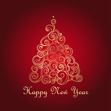 Vektör Xmas ağacı. Mutlu Noeller