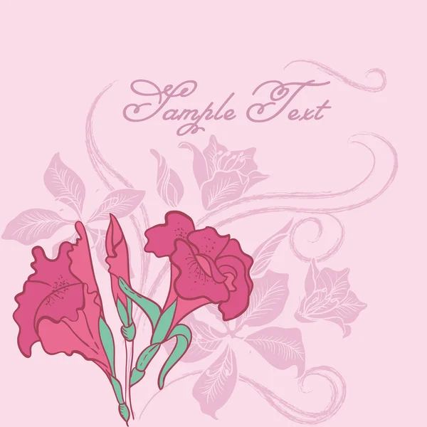 Tarjeta de invitación floral vectorial — Vector de stock