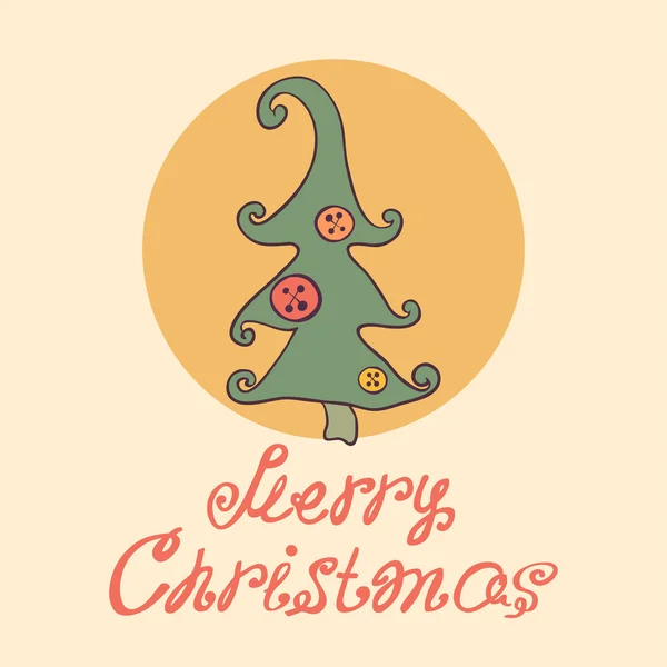 Vector Xmas Tree. Merry Christmas — Stock Vector