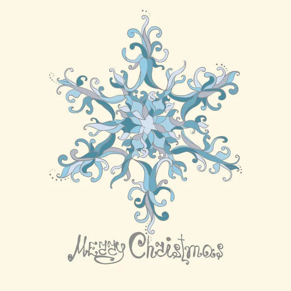 Vector Christmas Card. Lace SnowFlake — Stock Vector