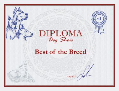 Vector Awards of dog show. clipart