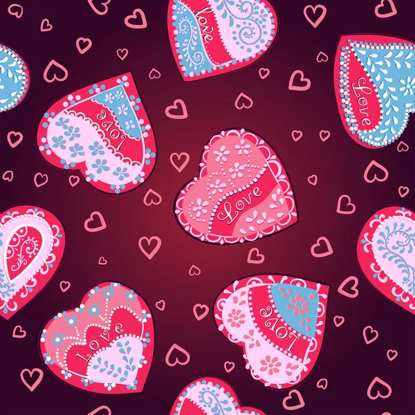 Corazones de patrón vectorial para el Día de San Valentín — Archivo Imágenes Vectoriales