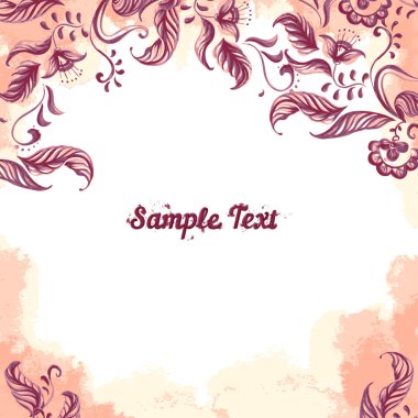 Vektör kartı ile çiçek ve suluboya kalın