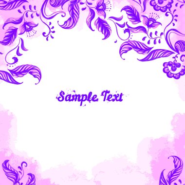 Vektör kartı ile çiçek ve suluboya kalın