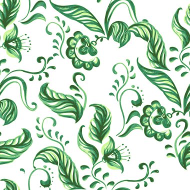 Vektör mavi Dikişsiz çiçek süsleme desen