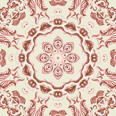 Vector örneği dantel Asya kiremit. Daire arka plan