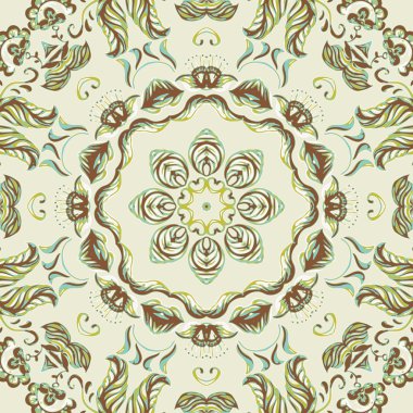 Vector örneği dantel Asya kiremit. Daire arka plan