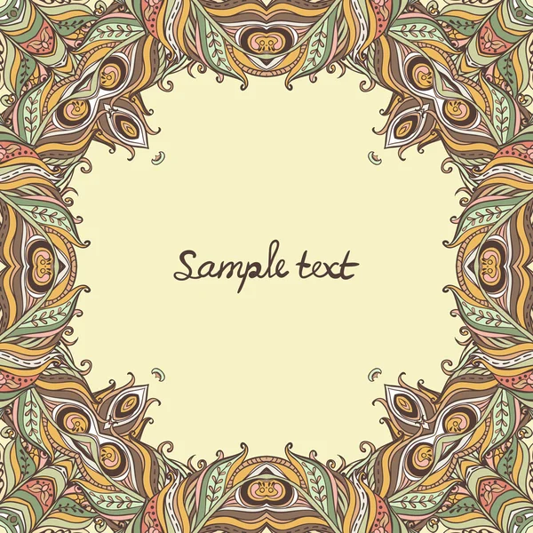 Vector floral sierlijke frame met veel details — Stockvector