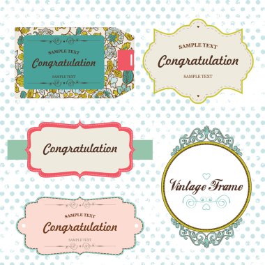 Vektör Vintage etiketleri. Scrapbooking öğeleri
