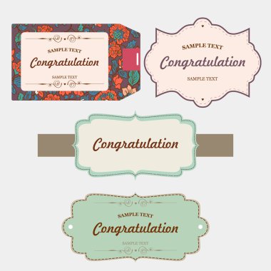 Vektör Vintage etiketleri. Scrapbooking öğeleri