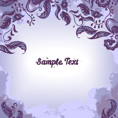 Vektör kartı ile çiçek ve suluboya kalın