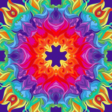 Vektör renkli ayçiçeği veya mandala