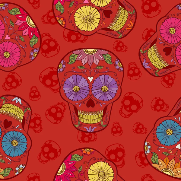 Vecteur Crâne mexicain Modèle sans couture . — Image vectorielle