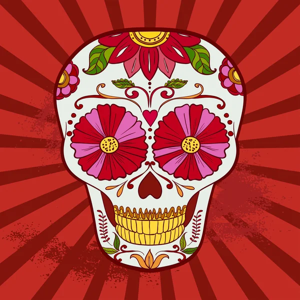 Vector Sugar Skull se puede utilizar para T-short, bolsa — Vector de stock