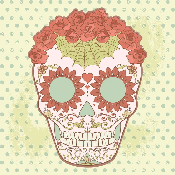 Vector Sugar Skull se puede utilizar para T-short, bolsa — Archivo Imágenes Vectoriales