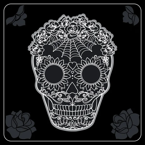 Vector Sugar Skull se puede utilizar para T-short, bolsa — Vector de stock