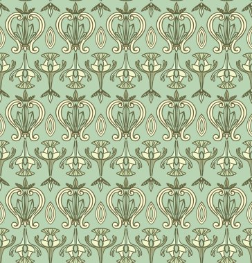  Seamless Art Nouveau Pattern. Vintage wallpaper