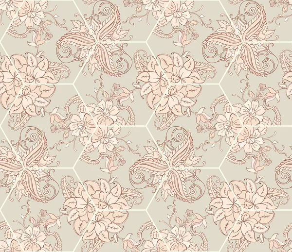 sample floral background of kaleidoscope. Tile with floral ornament