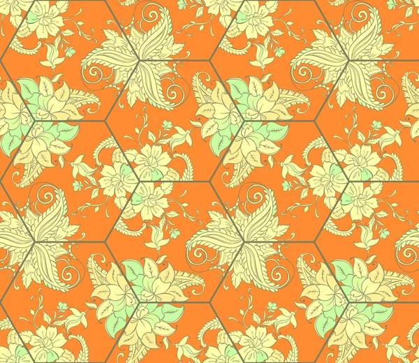 Sample floral background of kaleidoscope. Tile with floral ornament — Stock fotografie
