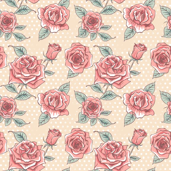 Hermoso fondo de rosas vintage. Patrón sin costura floral — Foto de Stock