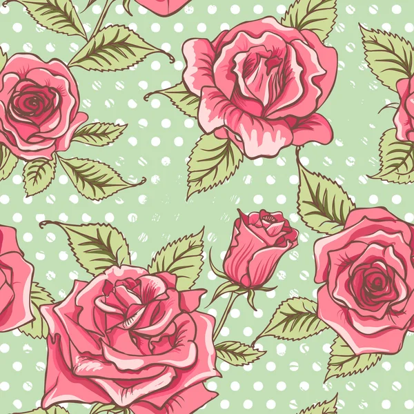 Beautiful Vintage Roses Background. Floral Seamless Pattern — Stock Photo, Image