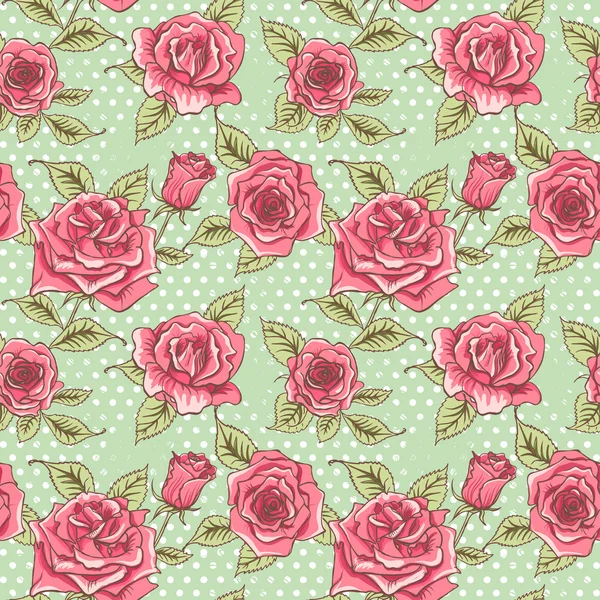 Beautiful Vintage Roses Background. Floral Seamless Pattern — Stock Photo, Image