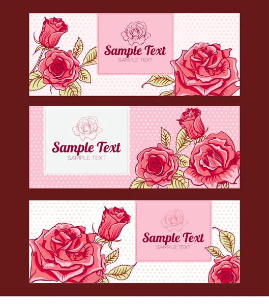 Set Design Vintage Cards with Roses — Stock Photo, Image