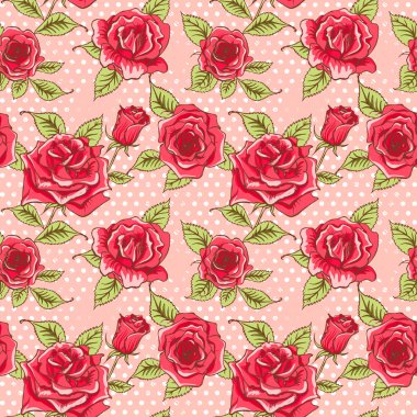  Beautiful Vintage Roses Background. Floral Seamless Pattern