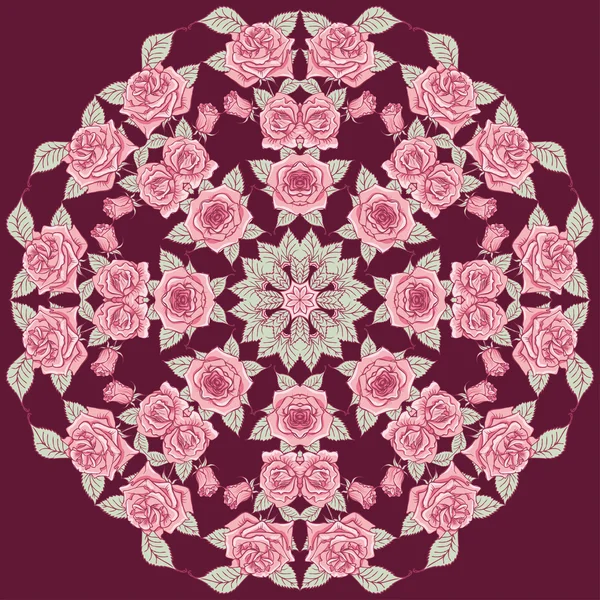 Beautiful Mandala Roses Background. Floral Seamless Pattern with many details — Φωτογραφία Αρχείου