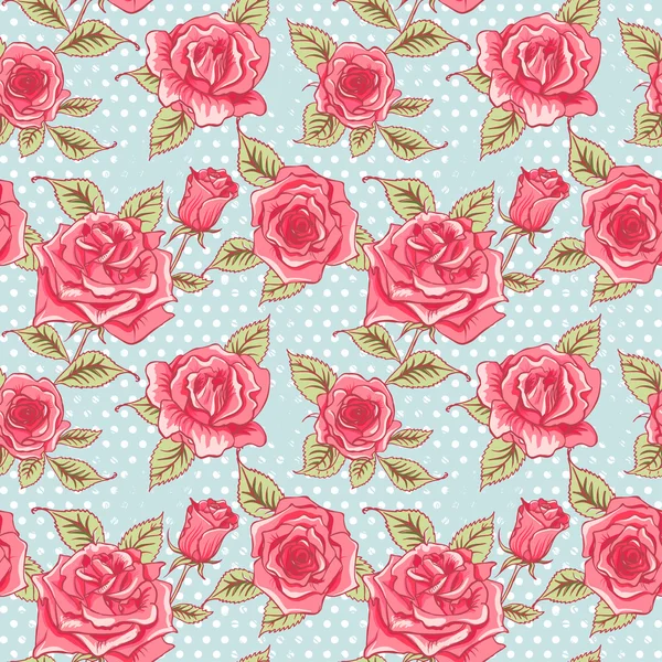 Beautiful Vintage Roses Background. Floral Seamless Pattern — Stock Photo, Image