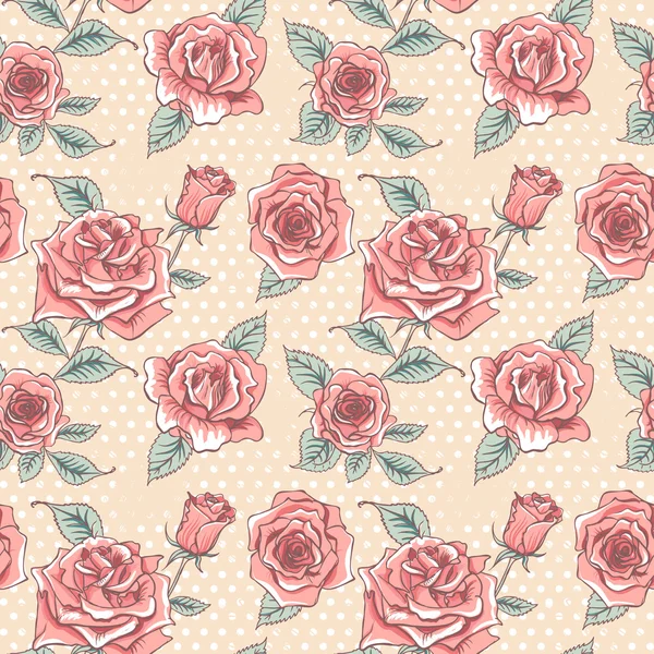 Beautiful Vintage Roses Background. Floral Seamless Pattern — ストック写真