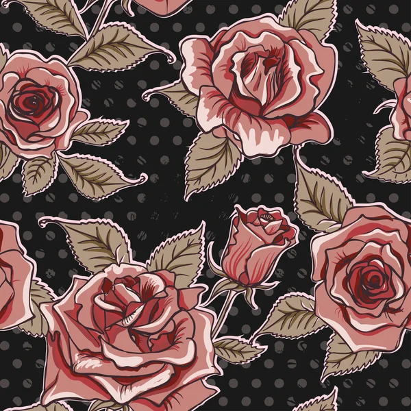 Beautiful Vintage Roses Background. Floral Seamless Pattern — Stock Photo, Image