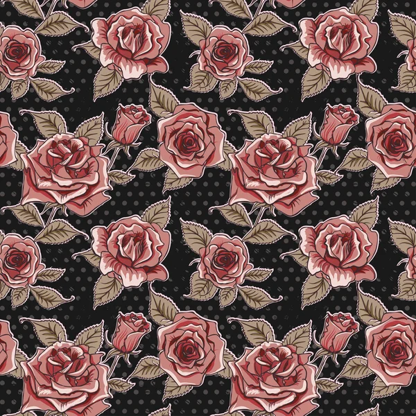 Hermoso fondo de rosas vintage. Patrón sin costura floral — Foto de Stock