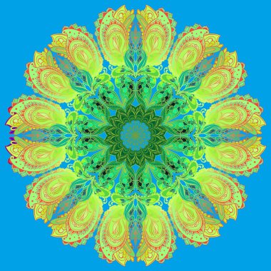 Vektör Mandala arka plan. Yuvarlak Hint süsleme desen