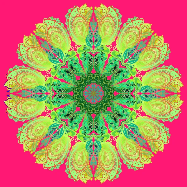 Vector Mandala achtergrond. Ronde Indiase Ornament patroon — Stockvector