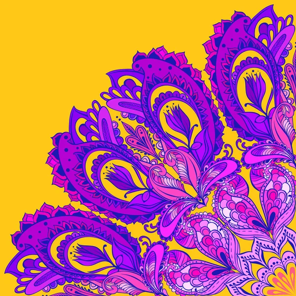 Vector Mandala fondo. Patrón de ornamento indio redondo — Archivo Imágenes Vectoriales