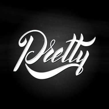 Güzel - vektör yazı, kaligrafi Word tebeşir tahtası üzerinde