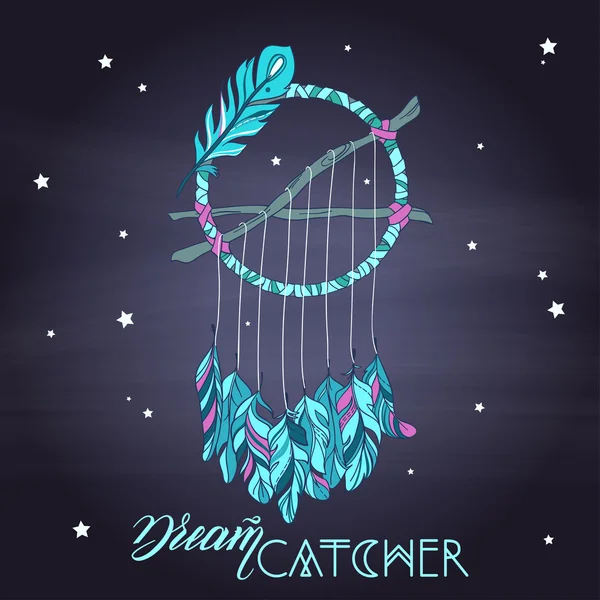 Vektör Dreamcatcher muska. Etnik illüstrasyon, kabile