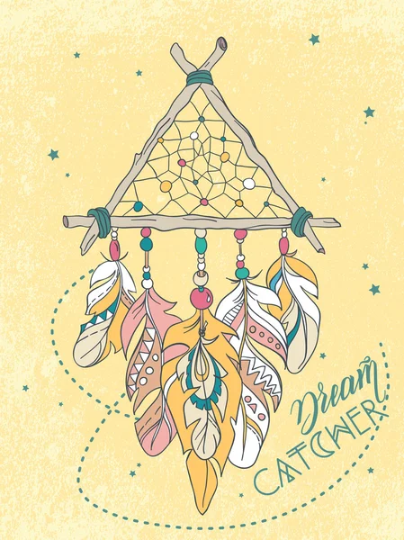 Vector Dreamcatcher Amulet. Ethnic illustration, tribal — Stock Vector